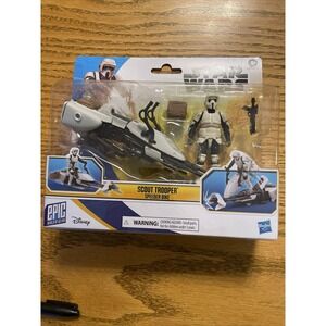 New! Star Wars Epic World Of Action Scout Trooper w/ Speeder Bike by Hasbro*